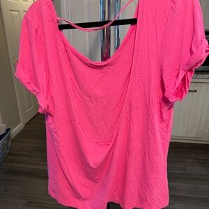 PINK open back T-Shirt